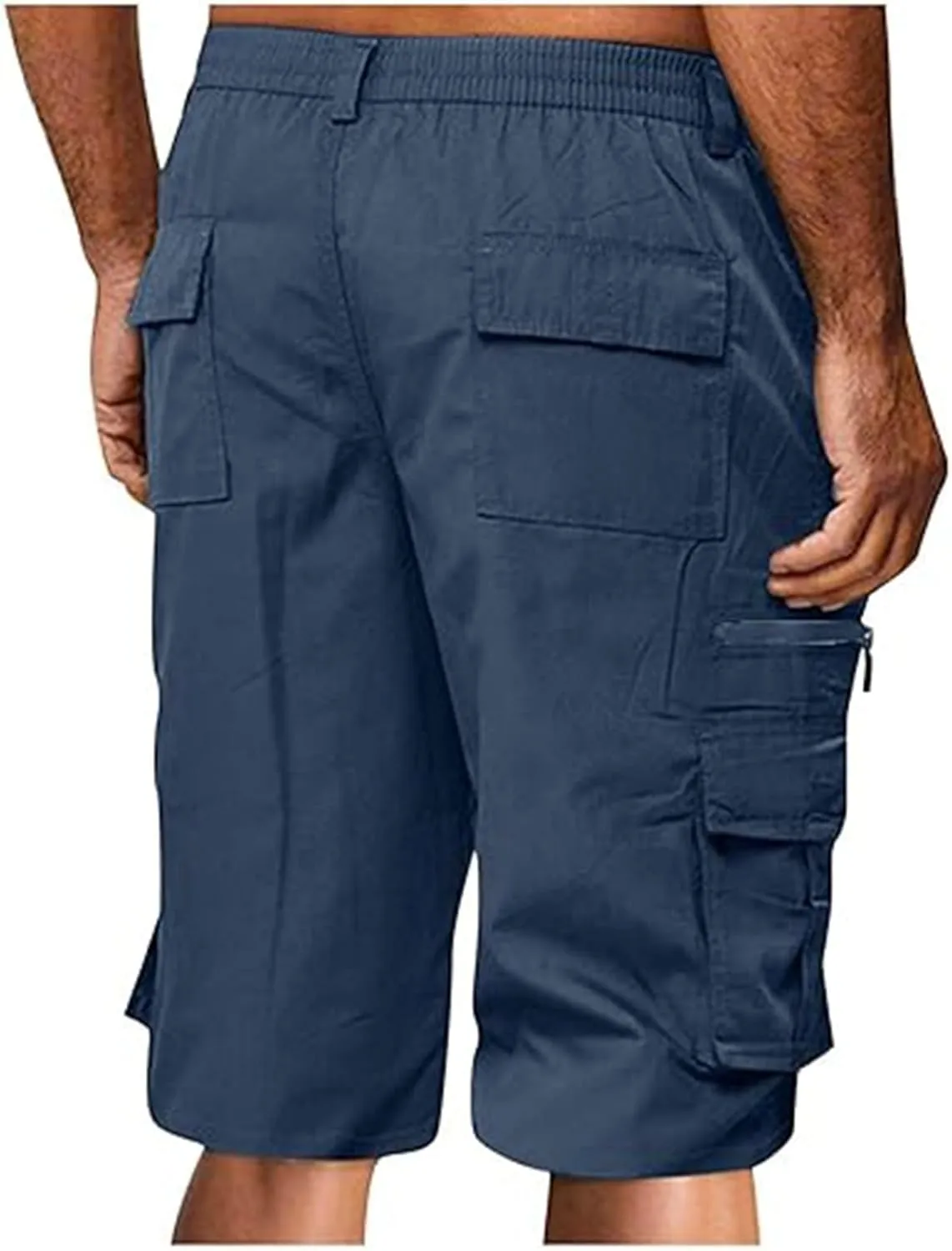 Cargo Shorts for Men 2024 Summer Elastic Casual Bermuda Shorts Joggers Stretch Beach Shorts with Multi Pocket, Large