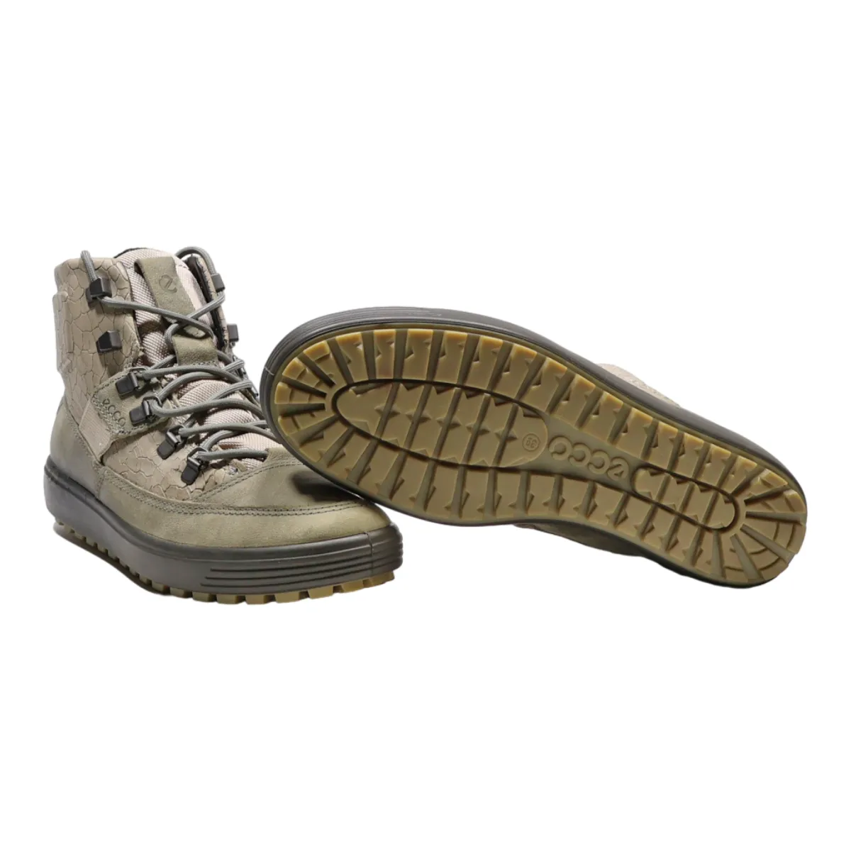 ECCO Hiking Boots Grey Synthetic Womens UK 6