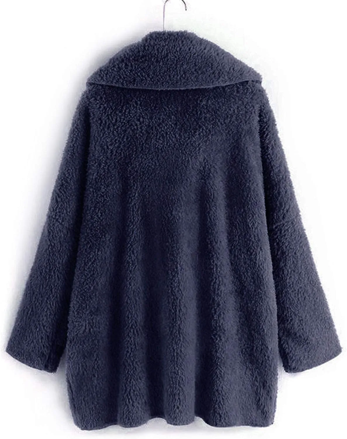 Fleece Jacket Women Button Hem Plus Size Hoodie Top Sweater Blouse Oversized Fluffy Outerwear para Coats