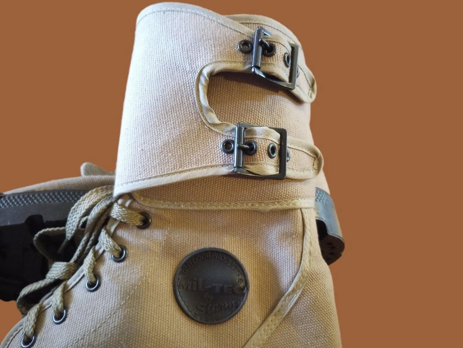 FRENCH STYLE JUNGLE COMBAT BOOT CANVAS COMMANDO BUCKLE TOP