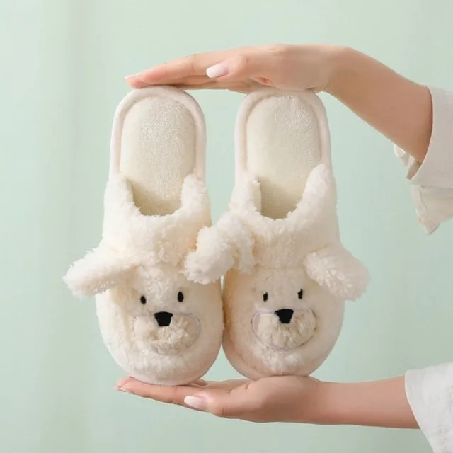 Kawaii Milky Cow Fluffy Slippers