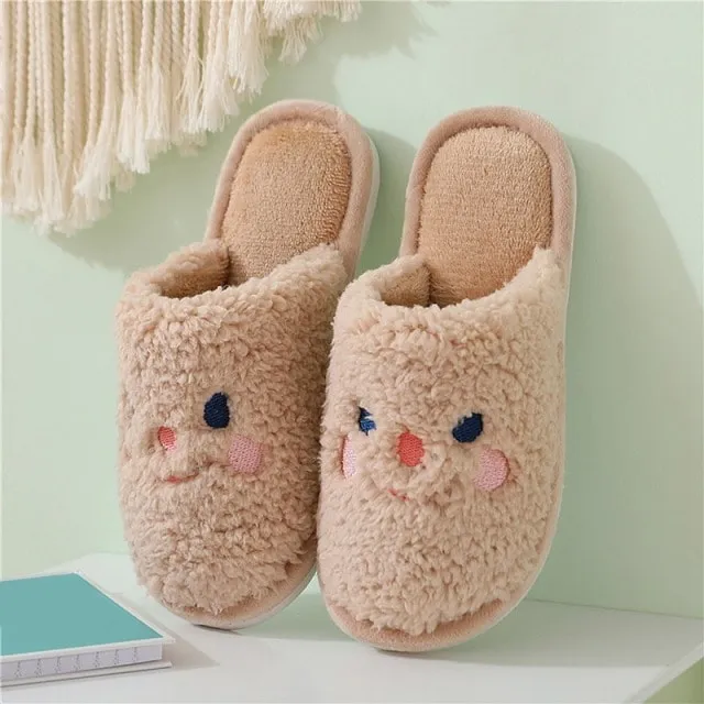 Kawaii Milky Cow Fluffy Slippers