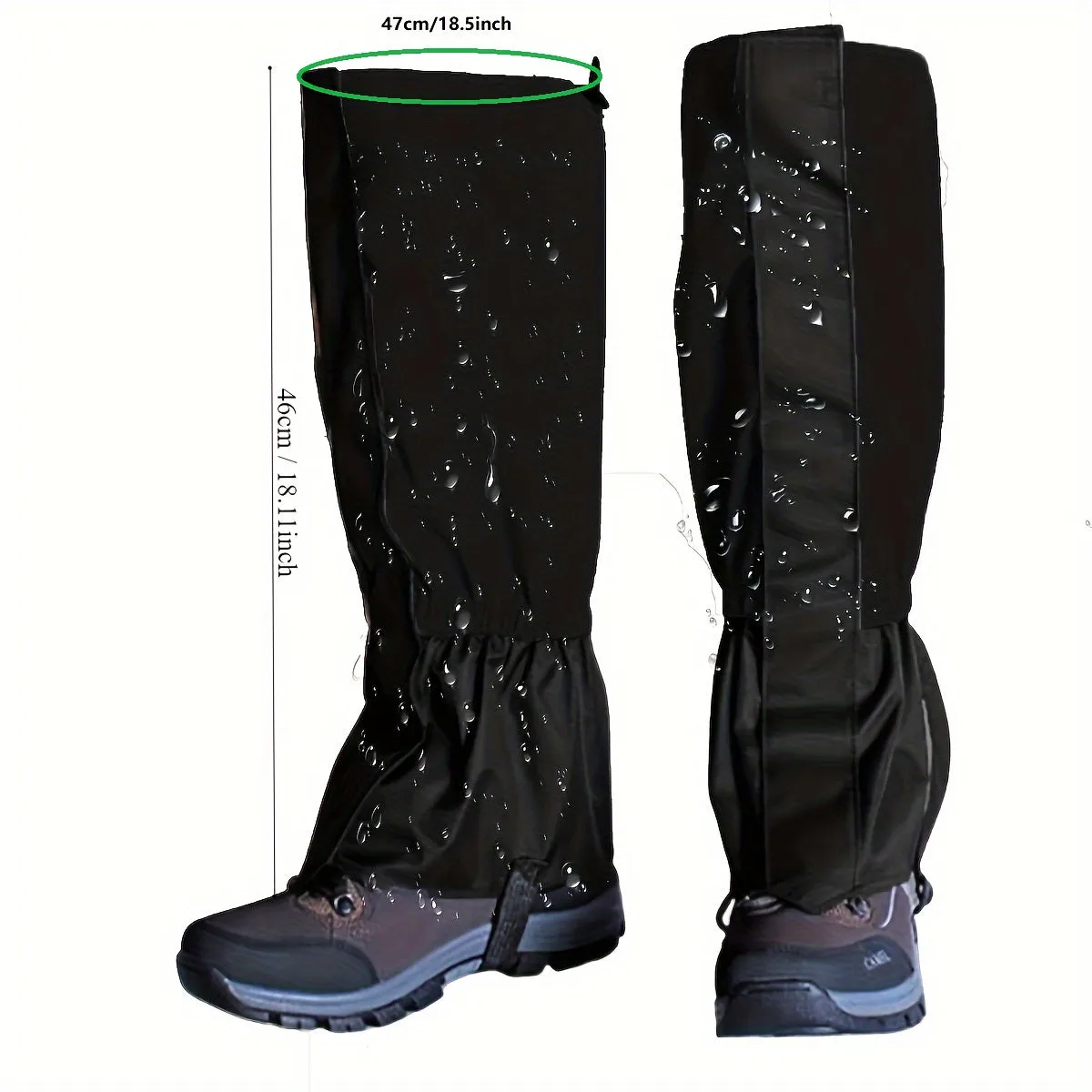 Leg Gaiters, Hiking Boot Gaiters, Snake Bite Protection Adjustable Snow Boot Gaiters For Hiking, Walking, Hunting And Mountain Climbing