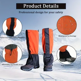 Leg Gaiters, Hiking Boot Gaiters, Snake Bite Protection Adjustable Snow Boot Gaiters For Hiking, Walking, Hunting And Mountain Climbing