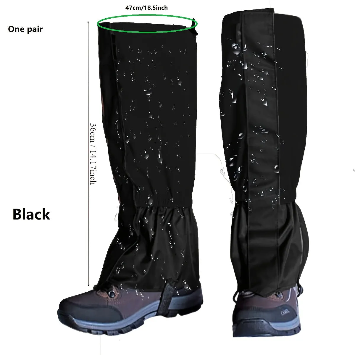 Leg Gaiters, Hiking Boot Gaiters, Snake Bite Protection Adjustable Snow Boot Gaiters For Hiking, Walking, Hunting And Mountain Climbing