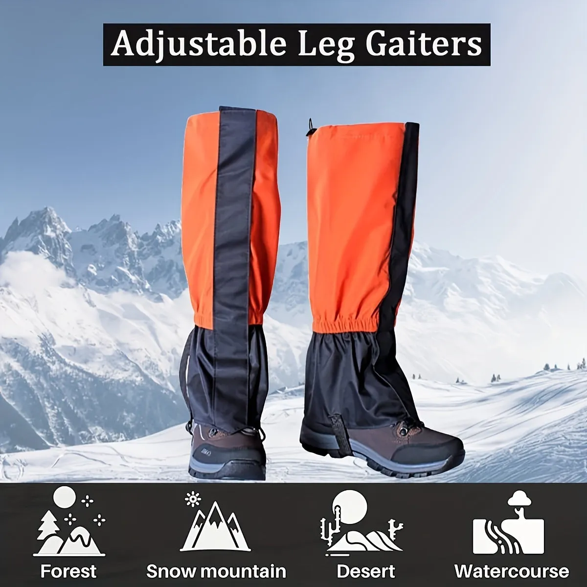 Leg Gaiters, Hiking Boot Gaiters, Snake Bite Protection Adjustable Snow Boot Gaiters For Hiking, Walking, Hunting And Mountain Climbing