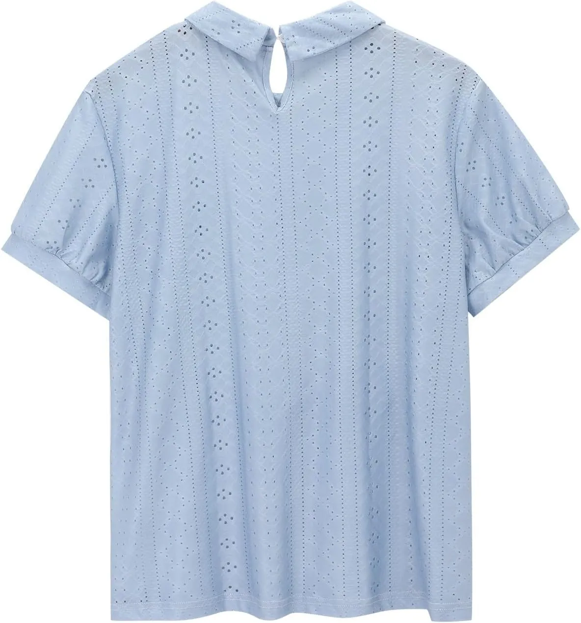 Linen Shirts for Women Summer Lightweight Short Sleeve Floral Tunics Cute Collared Tops Business Work Casual Blouses
