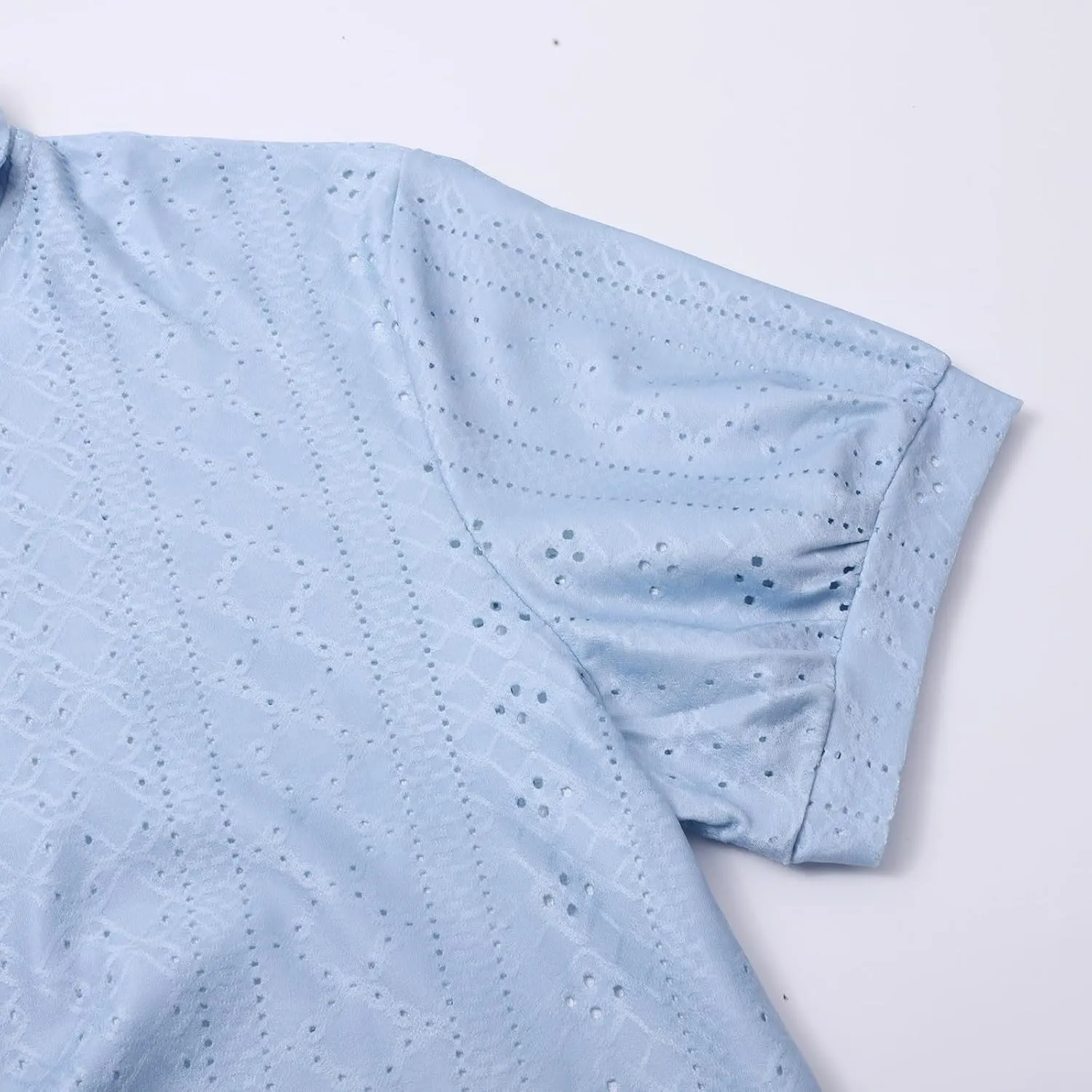 Linen Shirts for Women Summer Lightweight Short Sleeve Floral Tunics Cute Collared Tops Business Work Casual Blouses