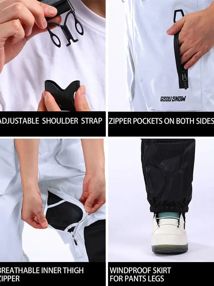 Men Ski Bibs Snowboard Pants Snow Bibs Overalls