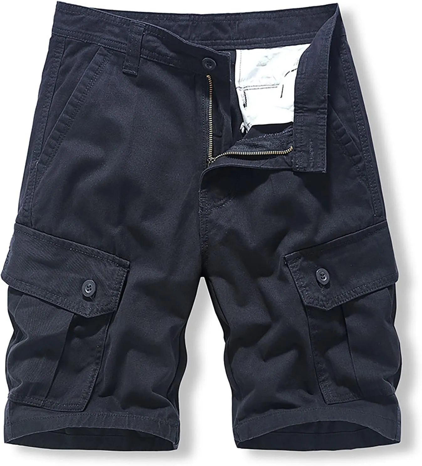 Men's Cargo Shorts Elastic Waist Drawstring Summer Casual Cotton Work Athletic Shorts Cargo Shorts
