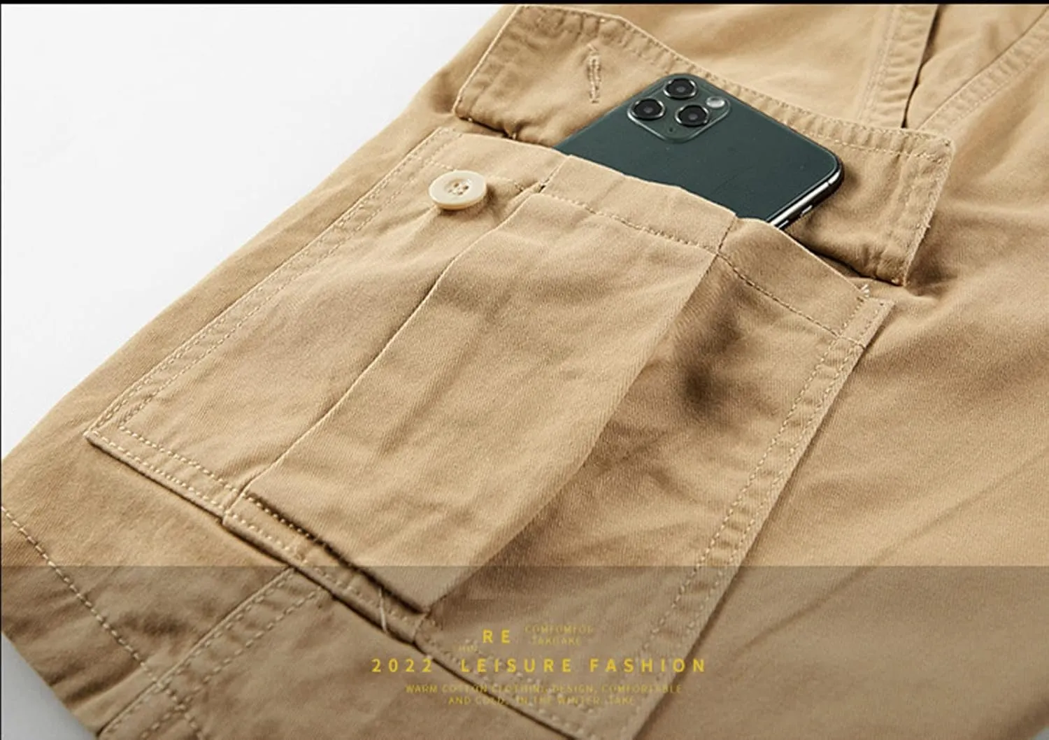 Men's Cargo Shorts Elastic Waist Drawstring Summer Casual Cotton Work Athletic Shorts Cargo Shorts