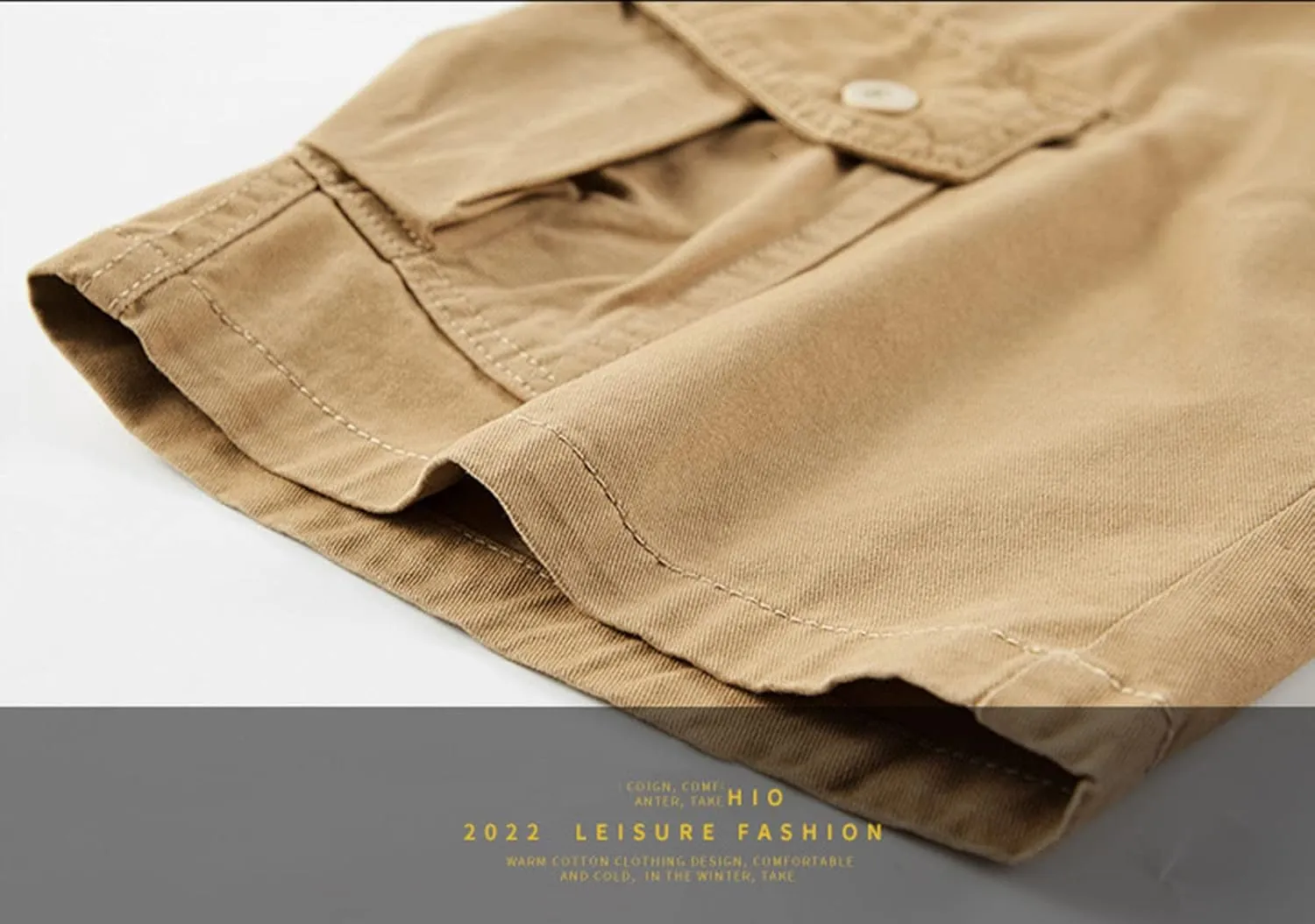 Men's Cargo Shorts Elastic Waist Drawstring Summer Casual Cotton Work Athletic Shorts Cargo Shorts