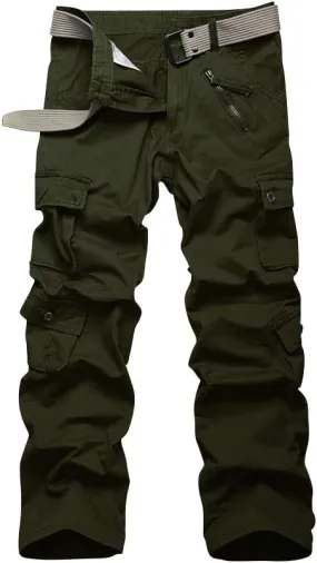 Men's Hiking Cargo Work Pants with 8 Pockets for Casual Army Combat Tactical