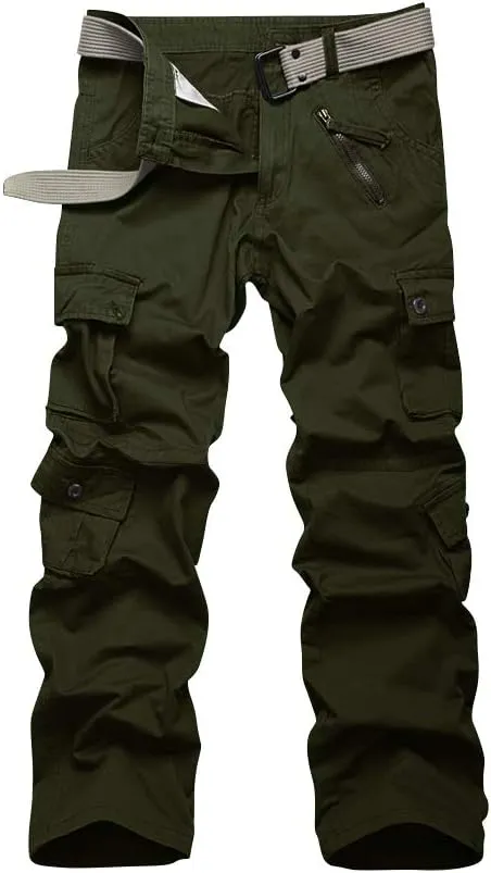 Men's Hiking Cargo Work Pants with 8 Pockets for Casual Army Combat Tactical