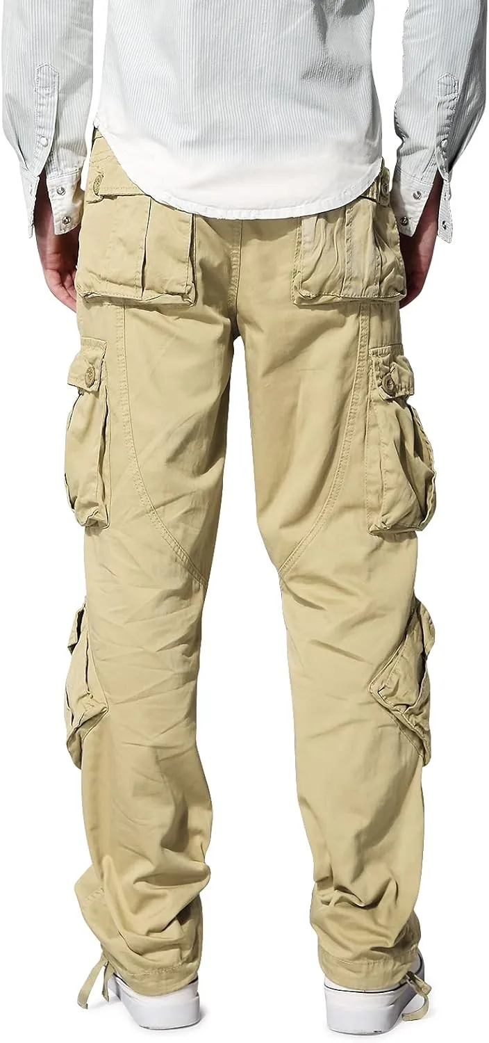Men's Hiking Cargo Work Pants with 8 Pockets for Casual Army Combat Tactical