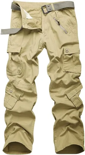 Men's Hiking Cargo Work Pants with 8 Pockets for Casual Army Combat Tactical