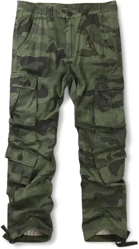 Men's Hiking Cargo Work Pants with 8 Pockets for Casual Army Combat Tactical