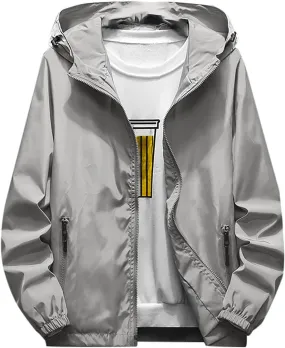 Men's Jackets Rain Windbreaker Lightweight Shell Raincoat With Hood For Golf Hiking Travel, M-7XL