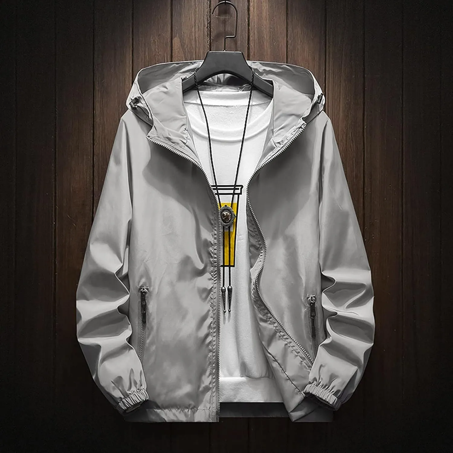 Men's Jackets Rain Windbreaker Lightweight Shell Raincoat With Hood For Golf Hiking Travel, M-7XL