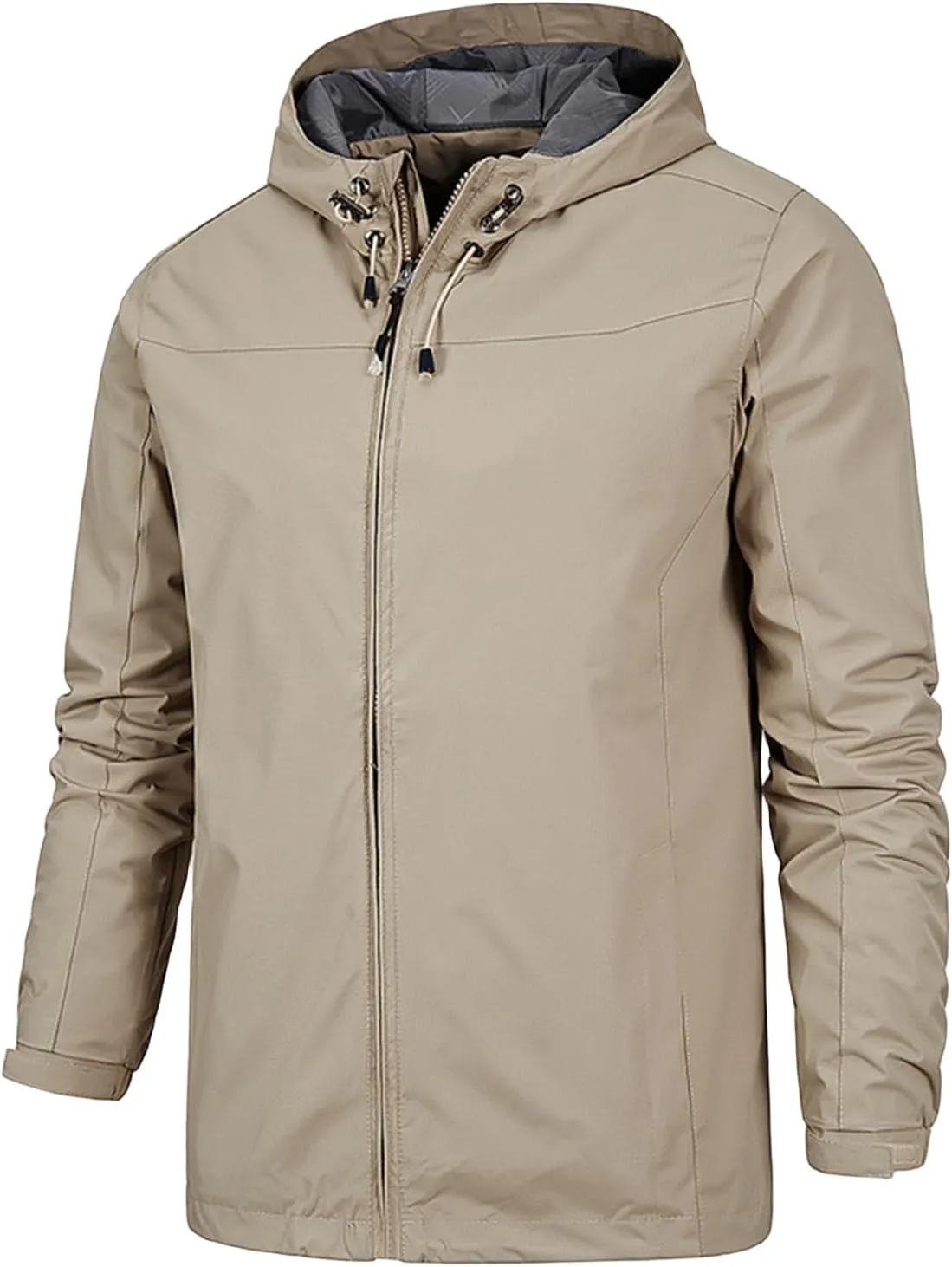 Men's Lightweight Softshell Jacket Hiking Windbreaker Jackets Hooded Waterproof Windproof Raincoat Outdoor Coat Unisex