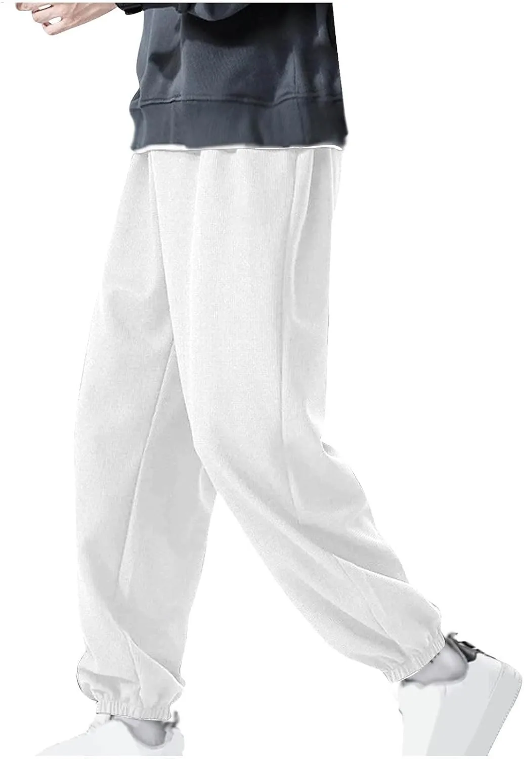 Men's Plus Size Sweatpants Elastic Waist Baggy Wide Leg Lounge Long Pants Sports Casual Sweatpant with Pocket