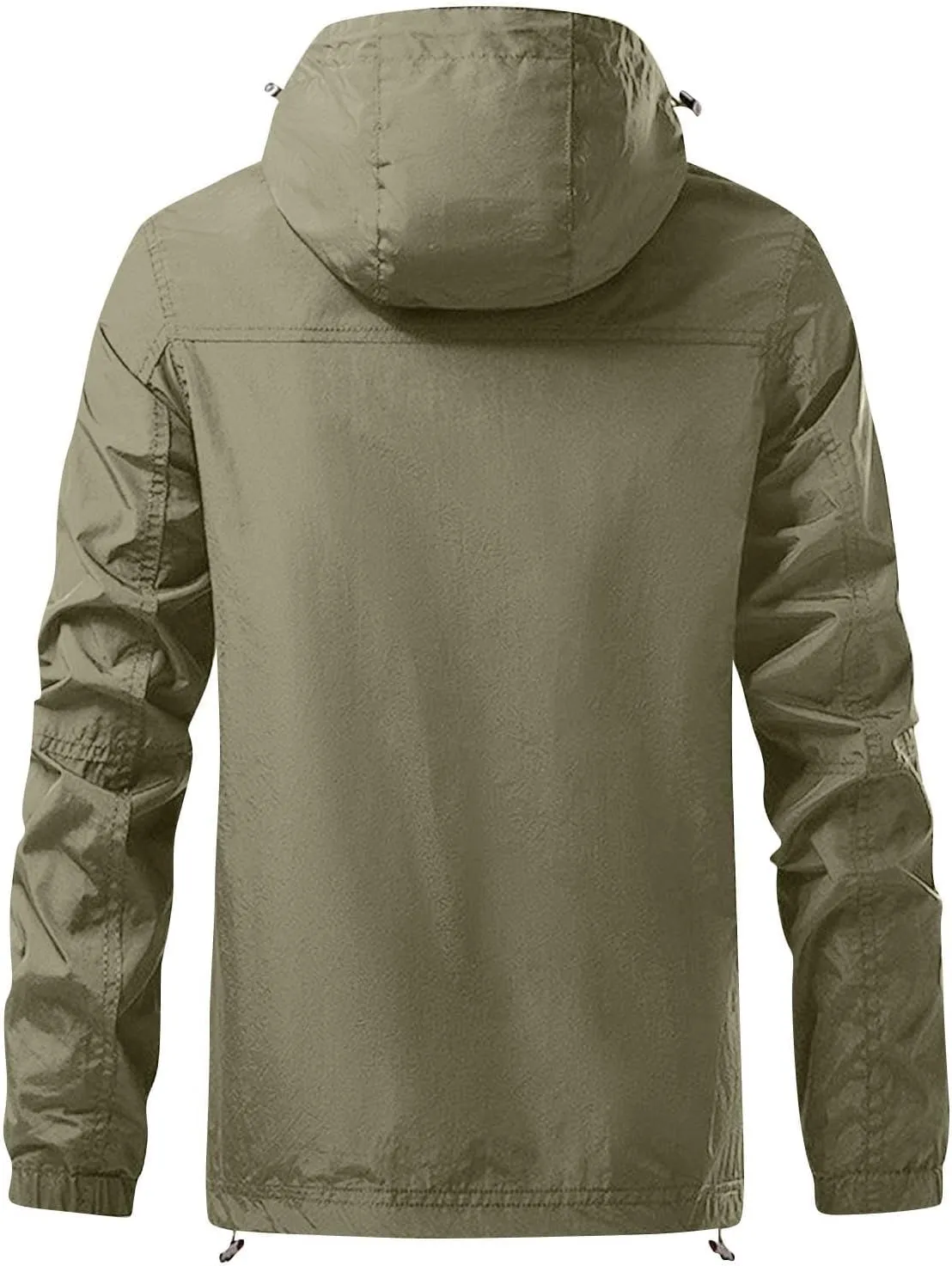 Men's Rain Jacket Waterproof Outdoor Packable Lightweight Shell Hooded Raincoat for Hiking Golf Travel Fishing