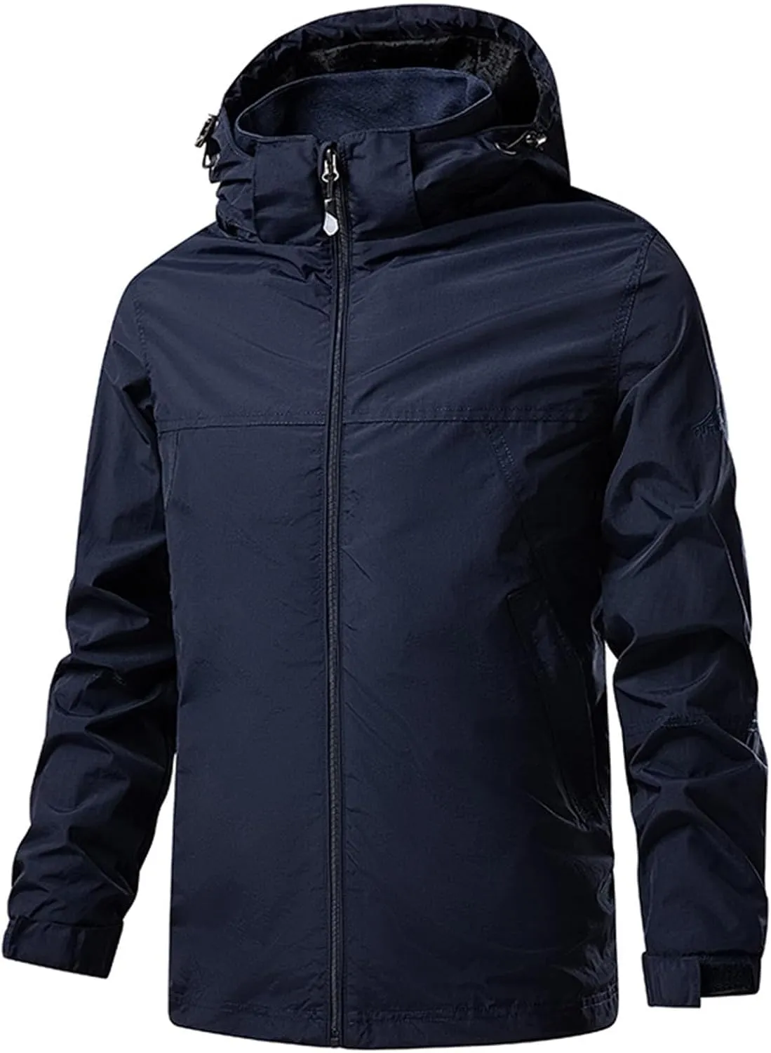 Men's Rain Jacket Waterproof Outdoor Packable Lightweight Shell Hooded Raincoat for Hiking Golf Travel Fishing