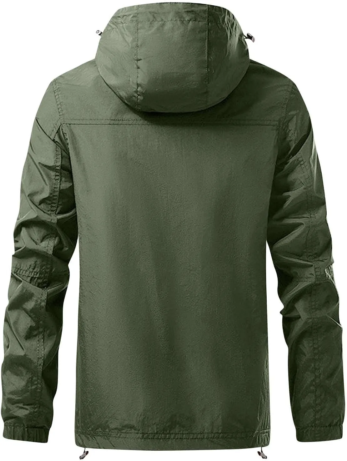 Men's Rain Jacket Waterproof Outdoor Packable Lightweight Shell Hooded Raincoat for Hiking Golf Travel Fishing