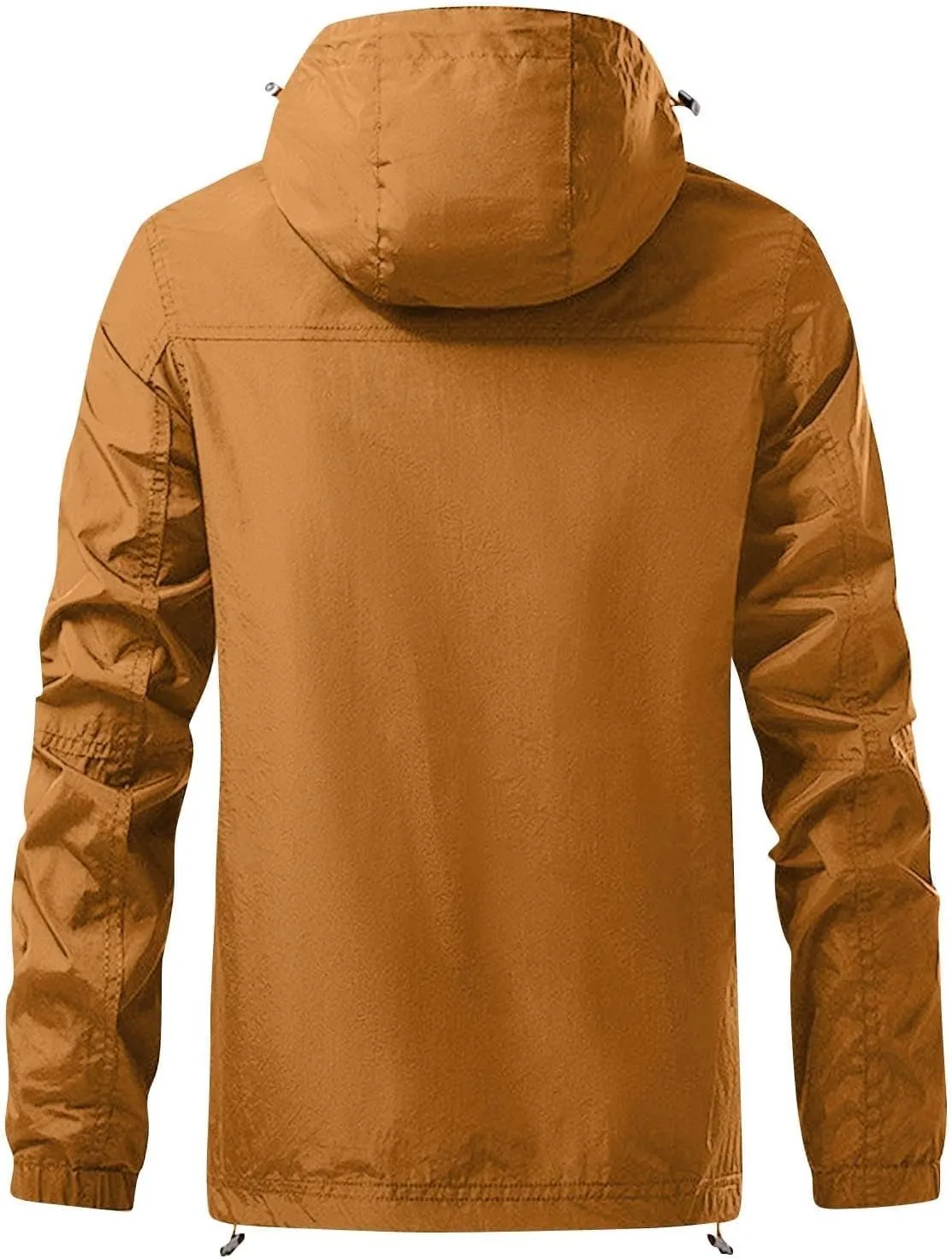 Men's Rain Jacket Waterproof Outdoor Packable Lightweight Shell Hooded Raincoat for Hiking Golf Travel Fishing