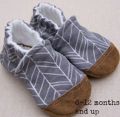 Organic Cotton Knit Slippers - Grey Feather