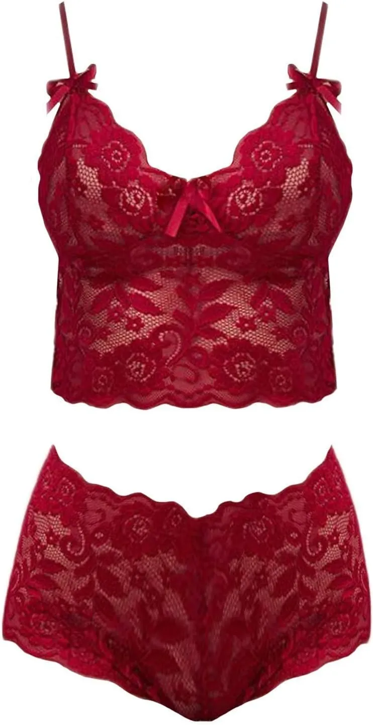 Plus Size Lingerie Set For Women Sexy Lace Bralette High Waist Panty Set Fishnet Stockings for Women