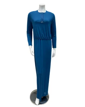 Plush PM Cobalt Blue Satin Accent Modal Nursing Nightgown