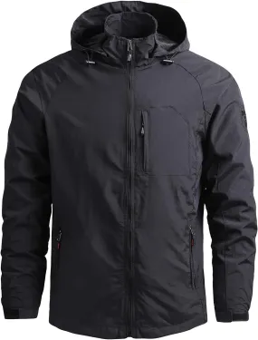 Rain Hiking Jackets for Men Waterproof Warm Snow Ski Jackets Windproof Breathable Shell Coats for Travel Fishing