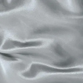 Stretch Imitation Silk Satin Charmeuse - Silver #102, Satin Fabric By The Yard