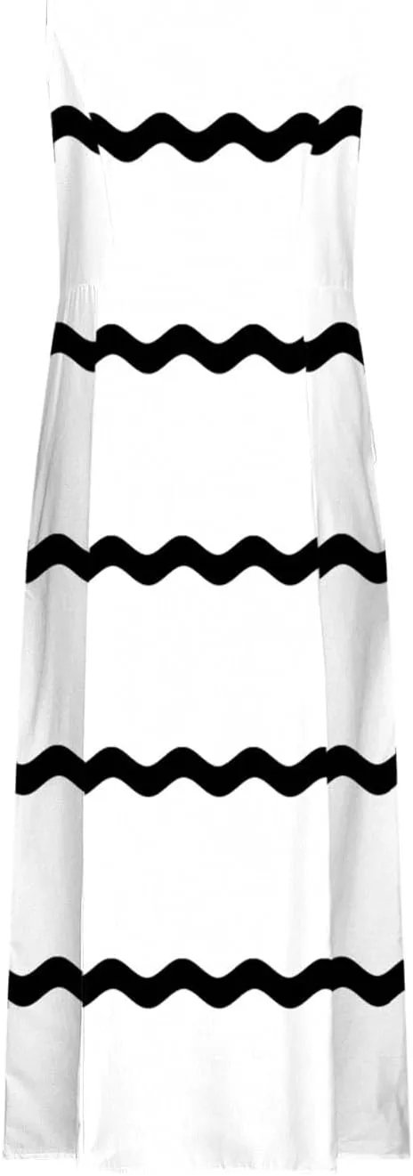 Sundresses for Women 2024 Trendy Sleeveless Printed Loose Fit Ankle Length Dresses Round Neck Flowy Long Dresses