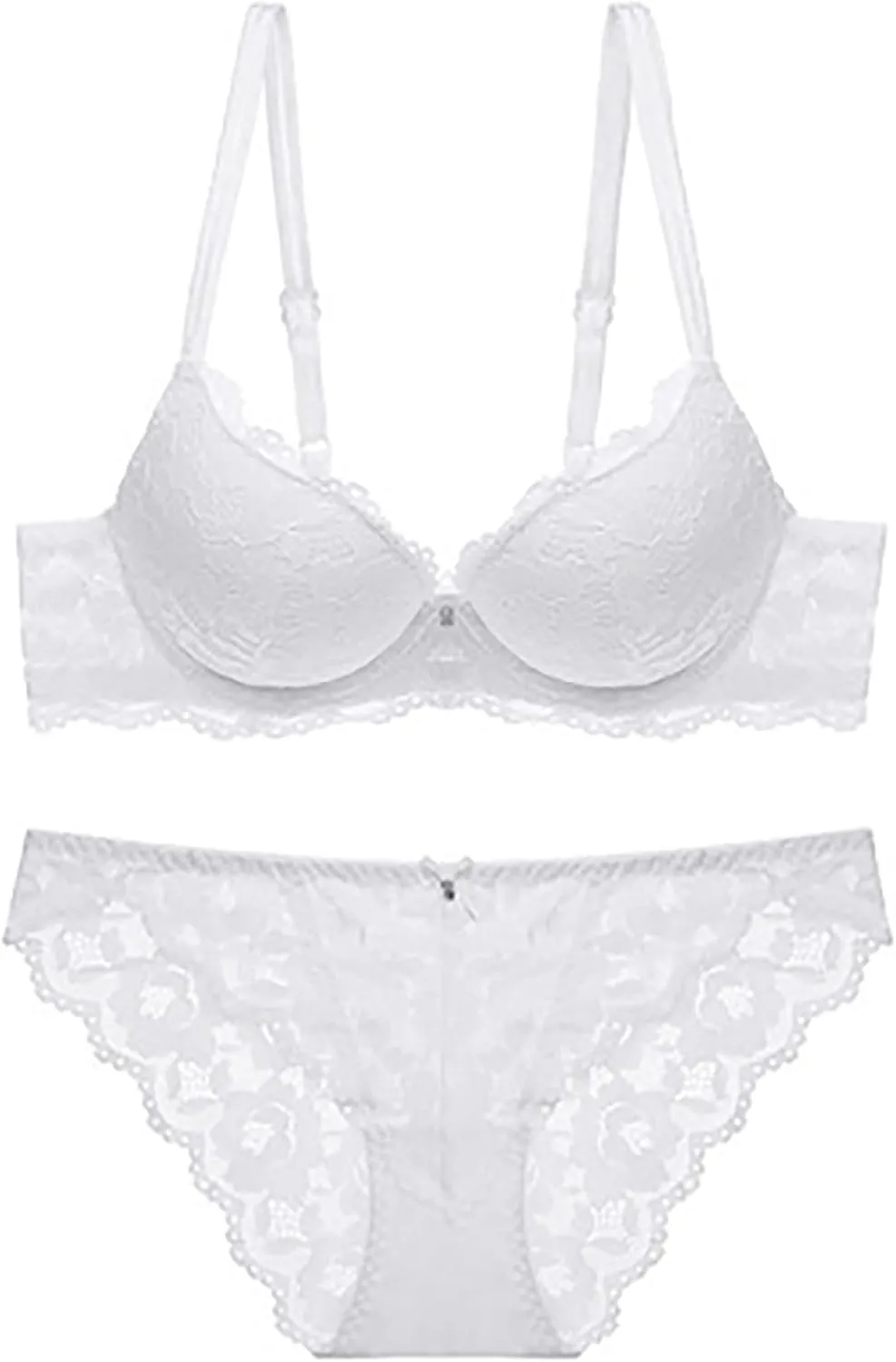Women Sexy Lingerie Set 2 Piece Lace Bra and Panty Set Bralette Sleepwear Push Up Strappy Mesh Sheer Lingerie Set