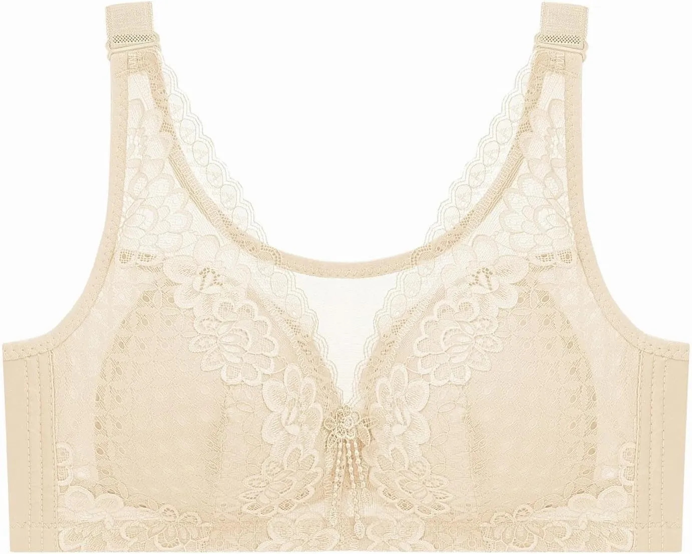 Women's Fashionable and Casual Wire Large Size Thin Adjustable Bra Comfortable Sexy Lace Bra Padded