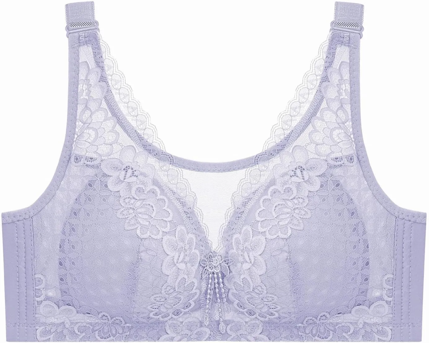 Women's Fashionable and Casual Wire Large Size Thin Adjustable Bra Comfortable Sexy Lace Bra Padded